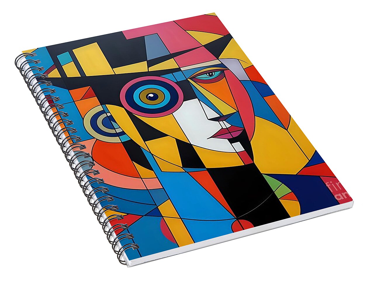 Geometric Gaze Spiral Notebook by JB Studio â€” alternate angle view