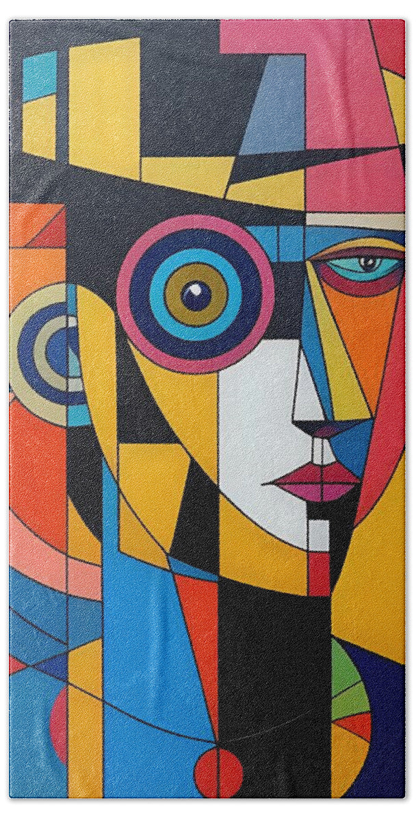 Geometric Gaze Beach Towel by JB Studio â€” main product image