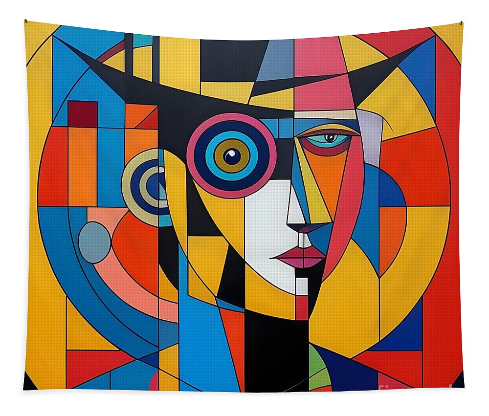 Geometric Gaze Wall Tapestry by JB Studio â€” main product image