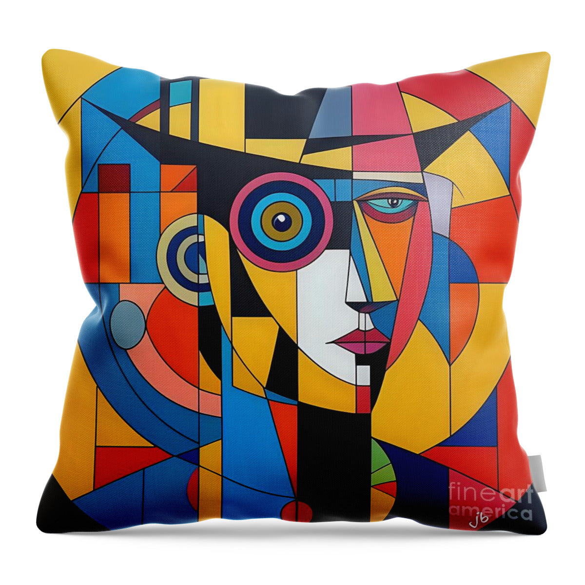 Geometric Gaze Throw Pillow by JB Studio â€” main product image