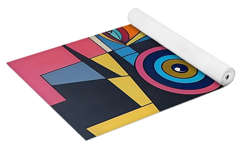 Geometric Gaze Yoga Mat by JB Studio â€” close-up detail of artwork