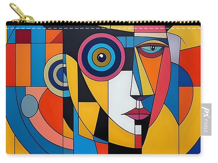Geometric Gaze Zip Pouch by JB Studio â€” main product image