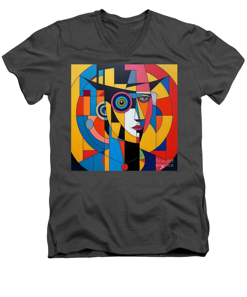 Geometric Gaze Men's V-Neck T-Shirt by JB Studio â€” main product image