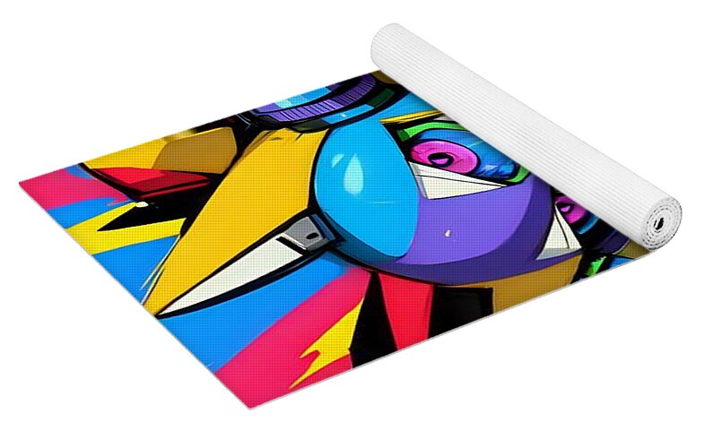 Giddy Gadgeteer Yoga Mat by JB Studio â€” close-up detail of artwork