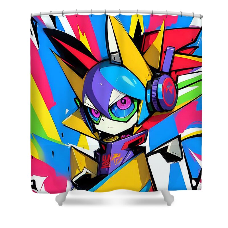 Giddy Gadgeteer Shower Curtain by JB Studio â€” main product image