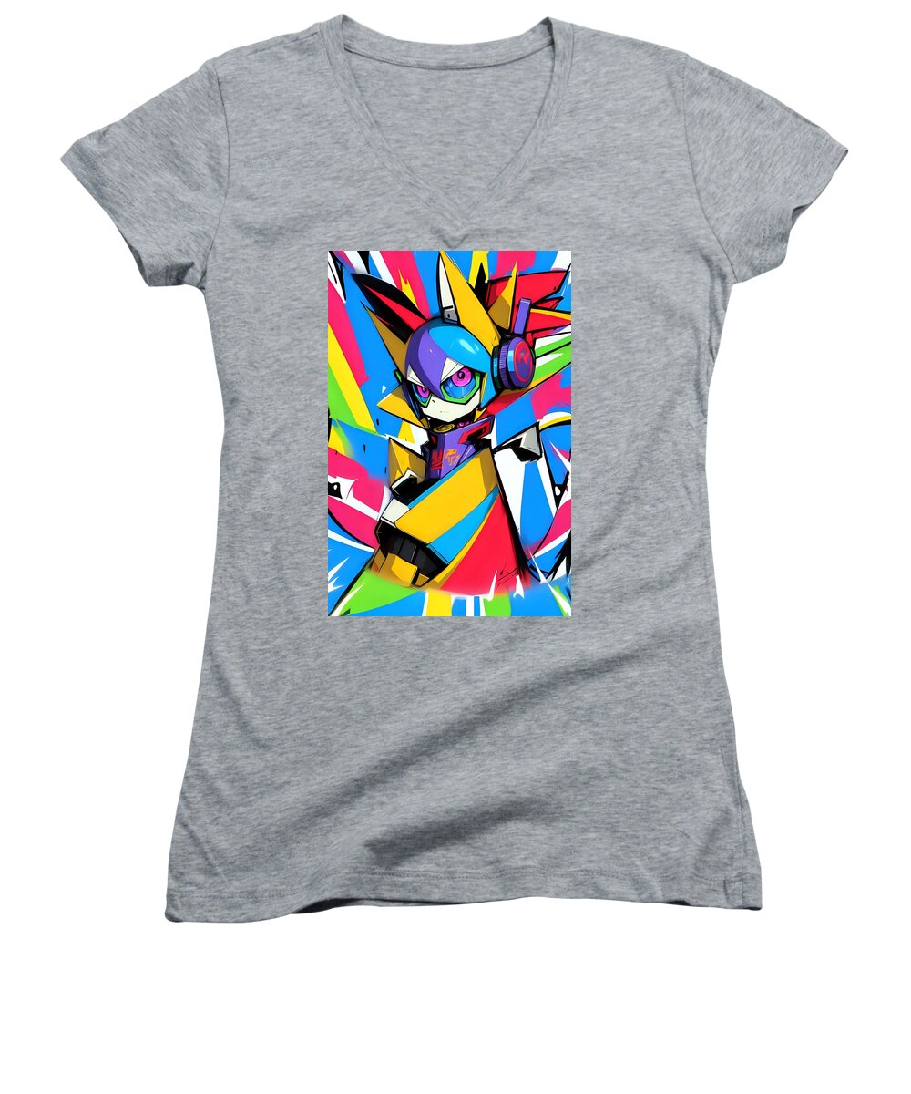 Giddy Gadgeteer Women's V-Neck T-Shirt by JB Studio â€” main product image