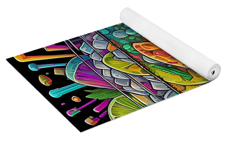 Happy New Year Yoga Mat by JB Studio â€” close-up detail of artwork