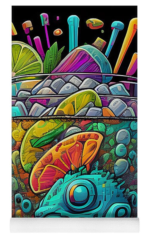 Happy New Year Yoga Mat by JB Studio â€” lifestyle in-room view