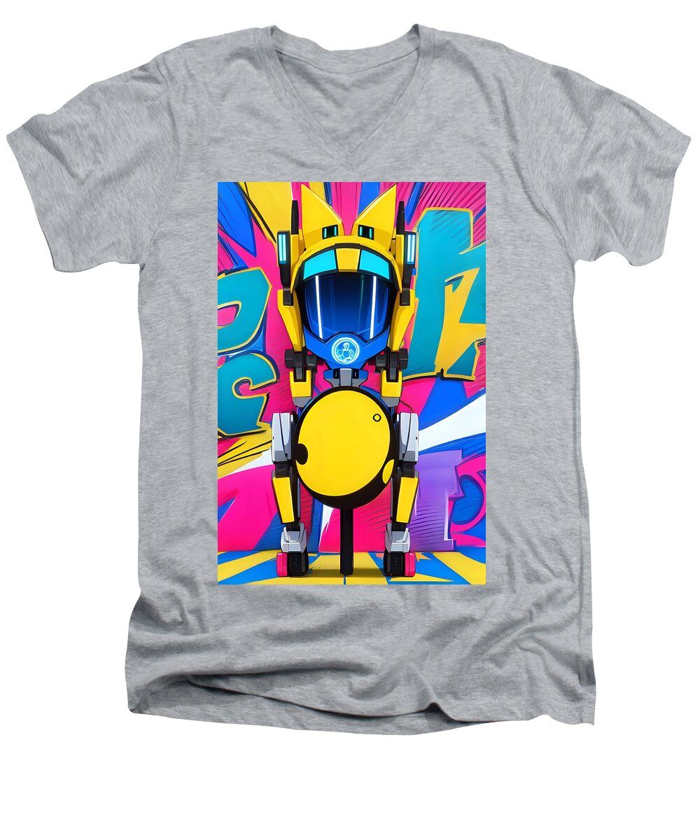 Jollybot Men's V-Neck T-Shirt by JB Studio â€” main product image