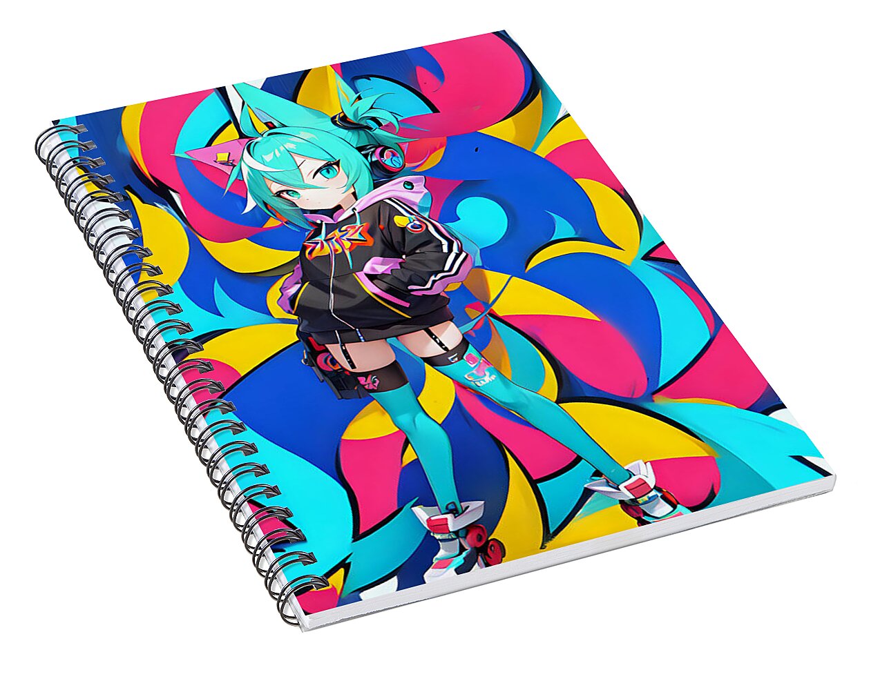 Joy Jambobot Spiral Notebook by JB Studio â€” alternate angle view