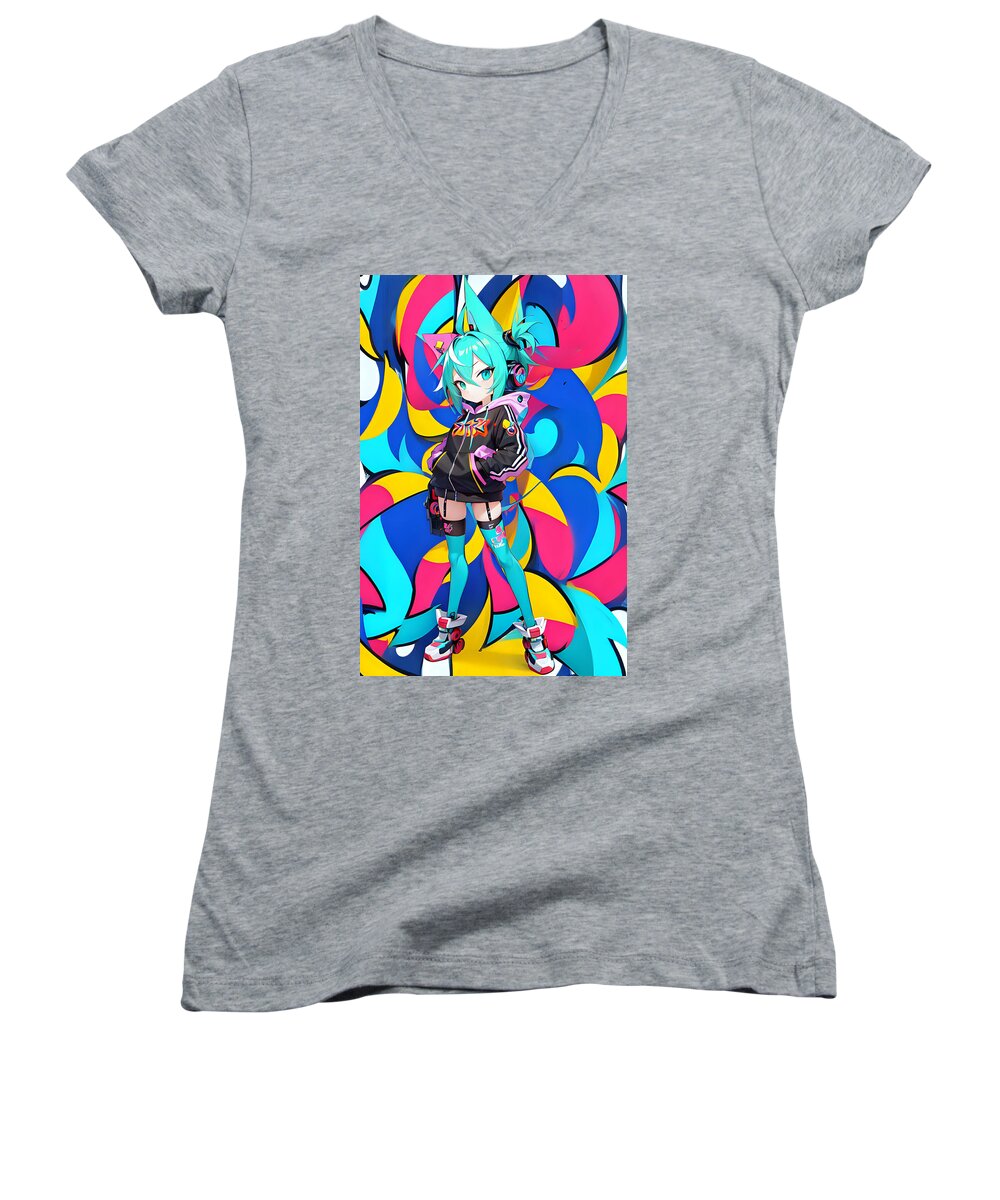 Joy Jambobot Women's V-Neck T-Shirt by JB Studio â€” main product image