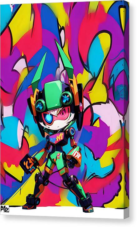 Peppy Pixelbot Canvas Print by JB Studio â€” main product image