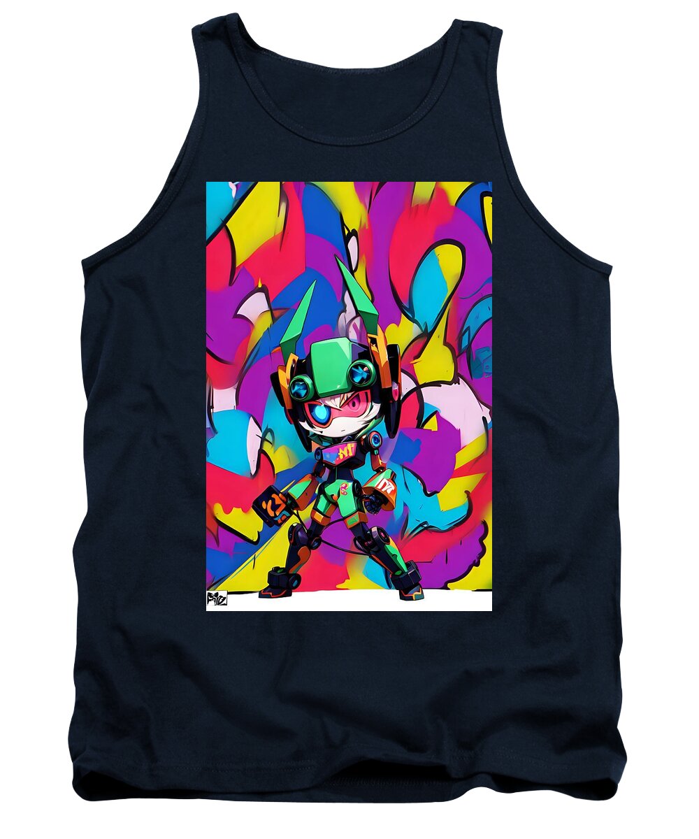Peppy Pixelbot Tank Top by JB Studio â€” main product image
