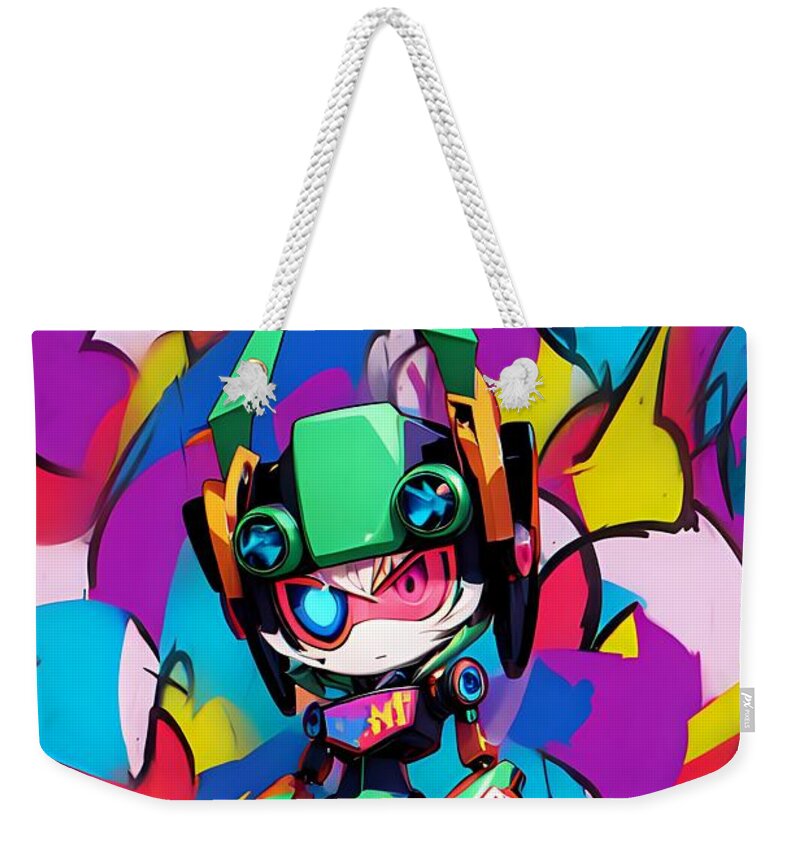 Peppy Pixelbot Weekender Tote Bag by JB Studio â€” main product image