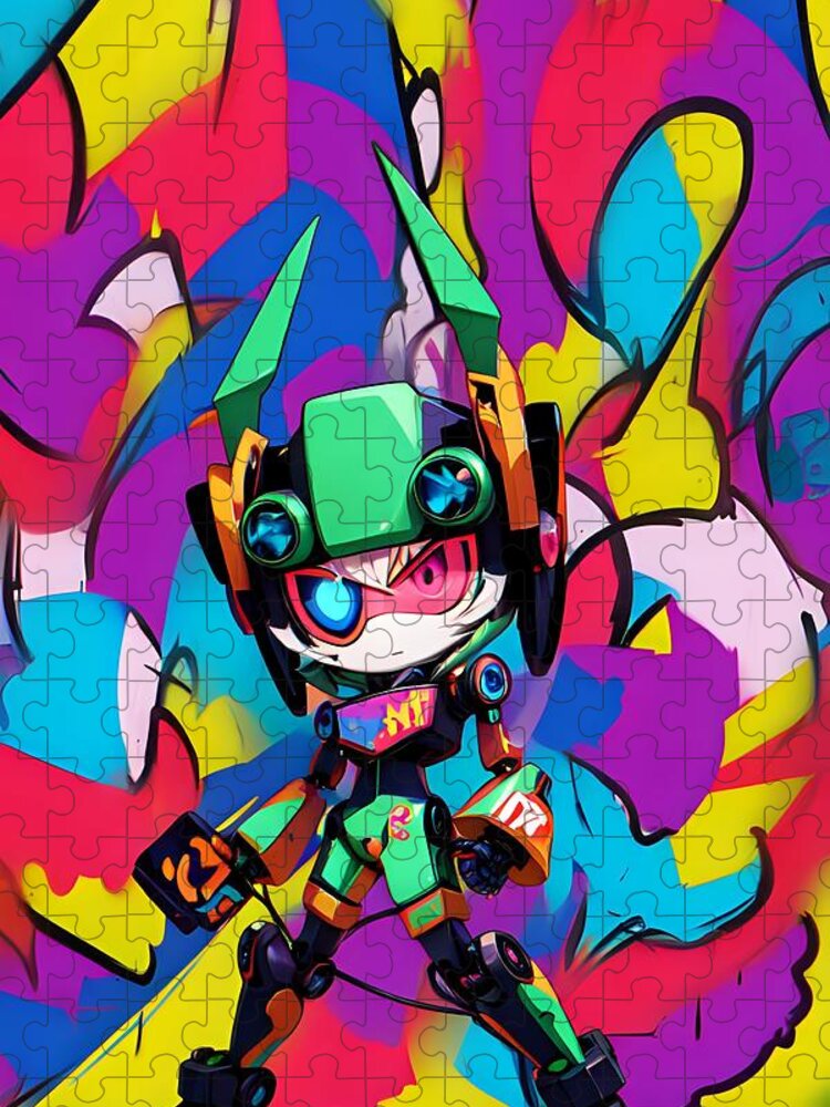 Peppy Pixelbot Jigsaw Puzzle by JB Studio â€” main product image
