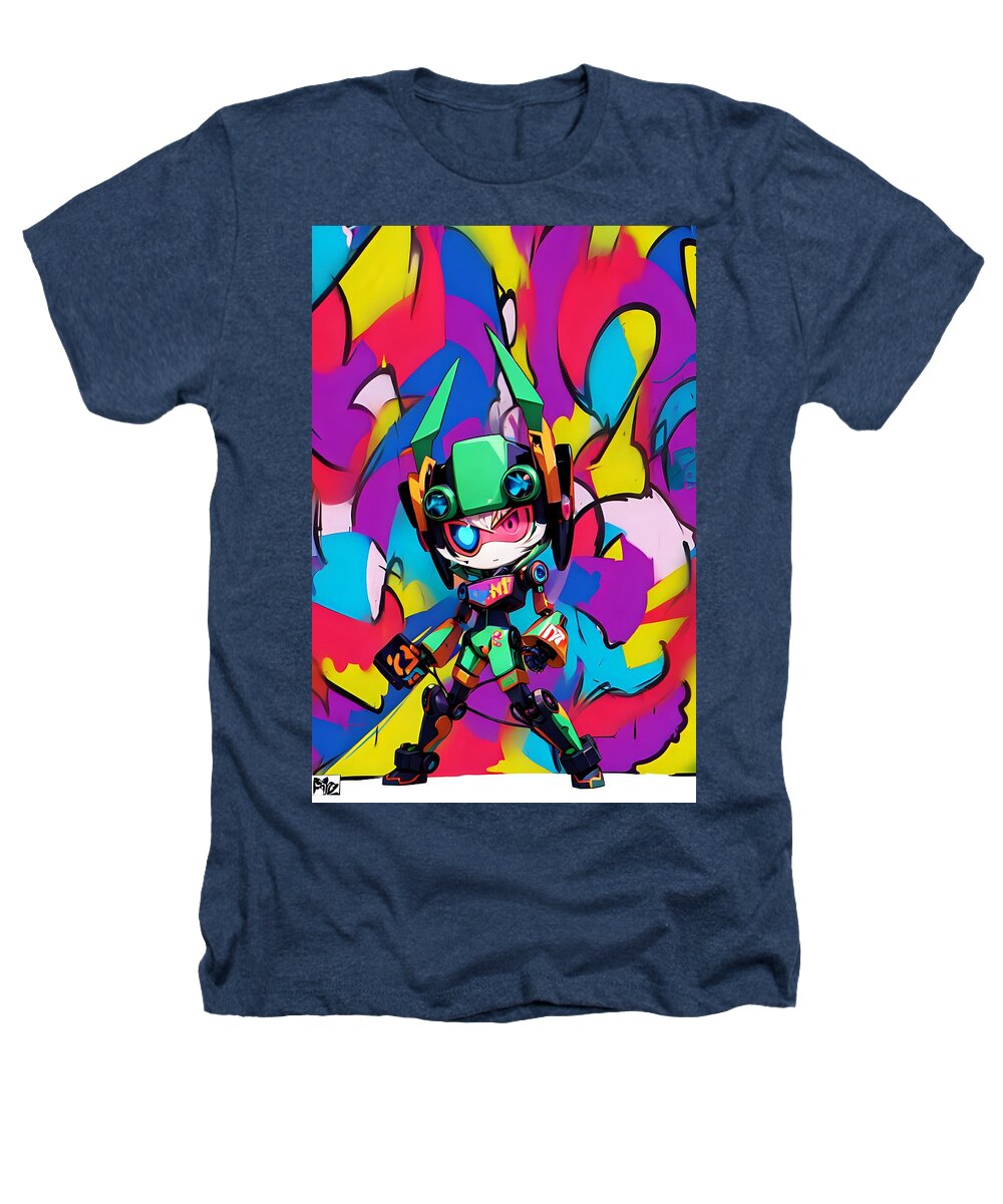 Peppy Pixelbot Heather T-Shirt by JB Studio â€” main product image