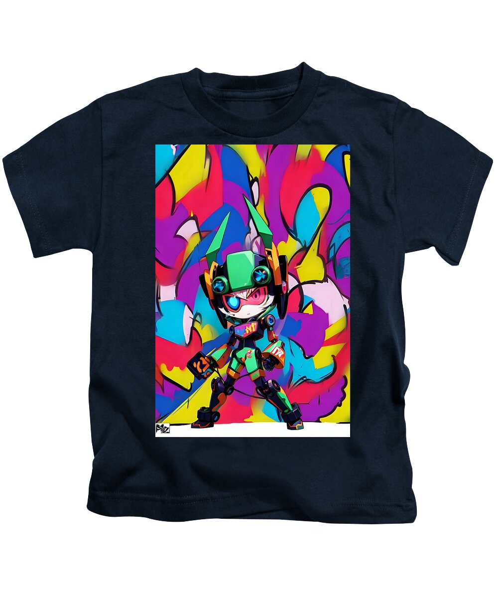 Peppy Pixelbot Kids T-Shirt by JB Studio â€” main product image
