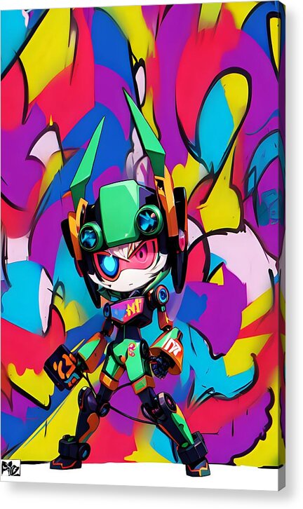 Peppy Pixelbot Acrylic Print by JB Studio â€” main product image