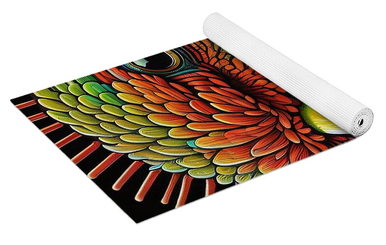 Petie Bird Yoga Mat by JB Studio â€” close-up detail of artwork