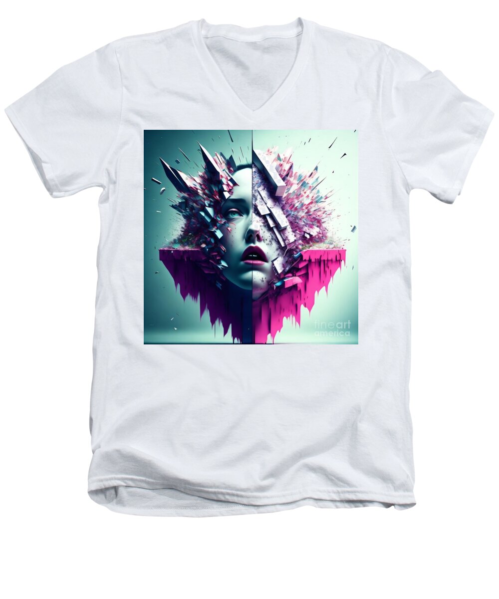 Serenity Men's V-Neck T-Shirt by JB Studio â€” main product image
