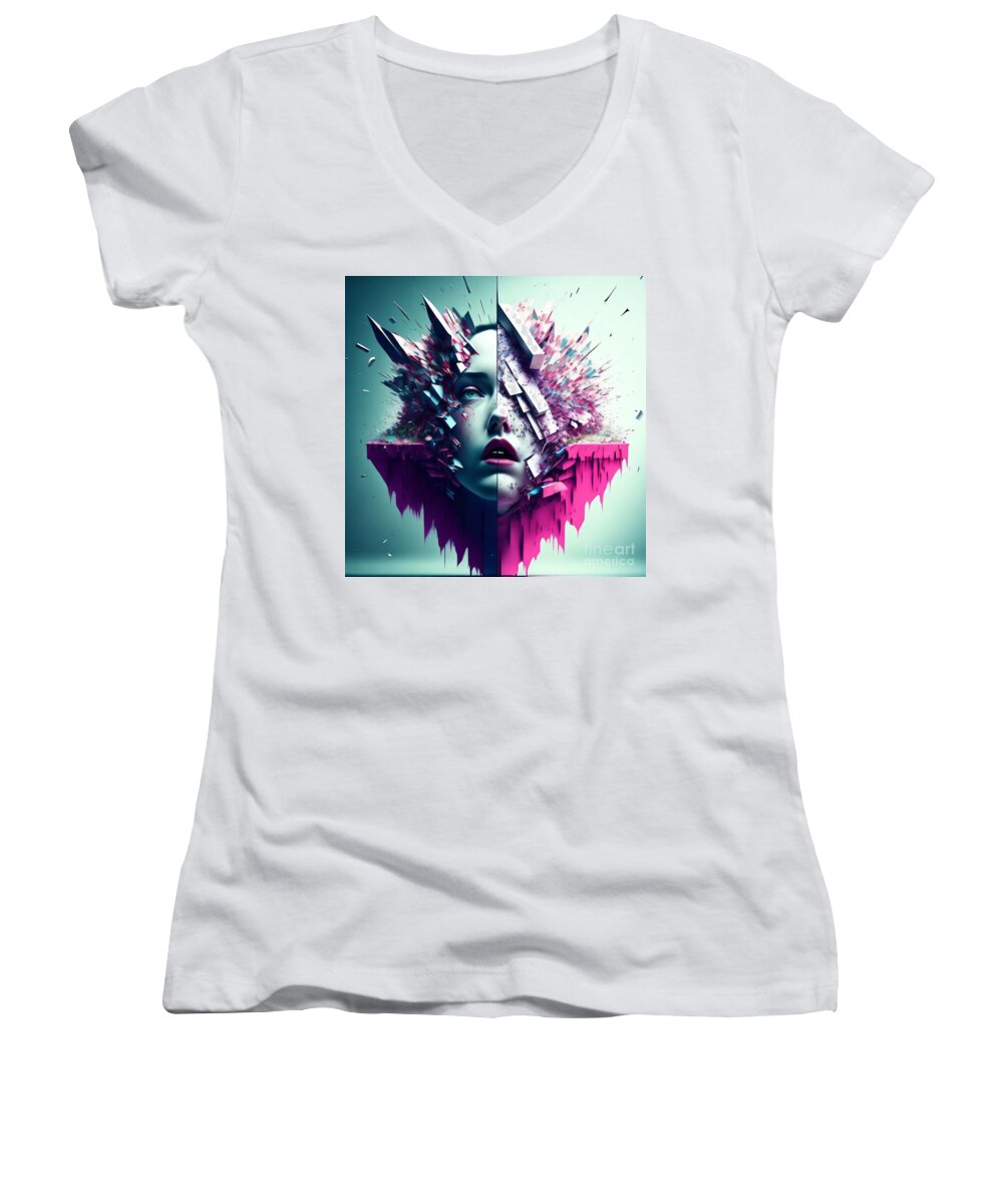 Serenity Women's V-Neck T-Shirt by JB Studio â€” main product image