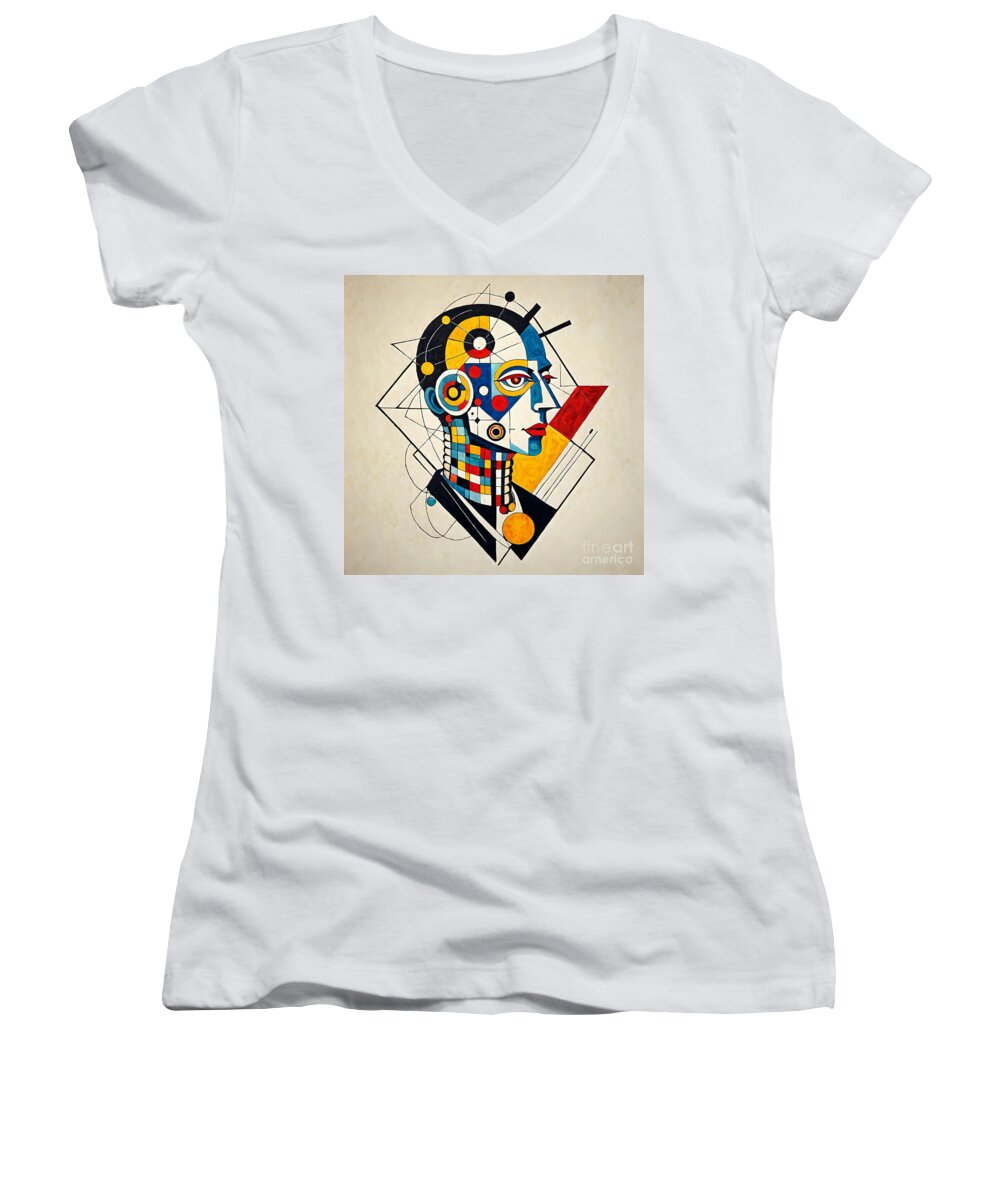 Synthetic Visionary Women's V-Neck T-Shirt by JB Studio â€” main product image