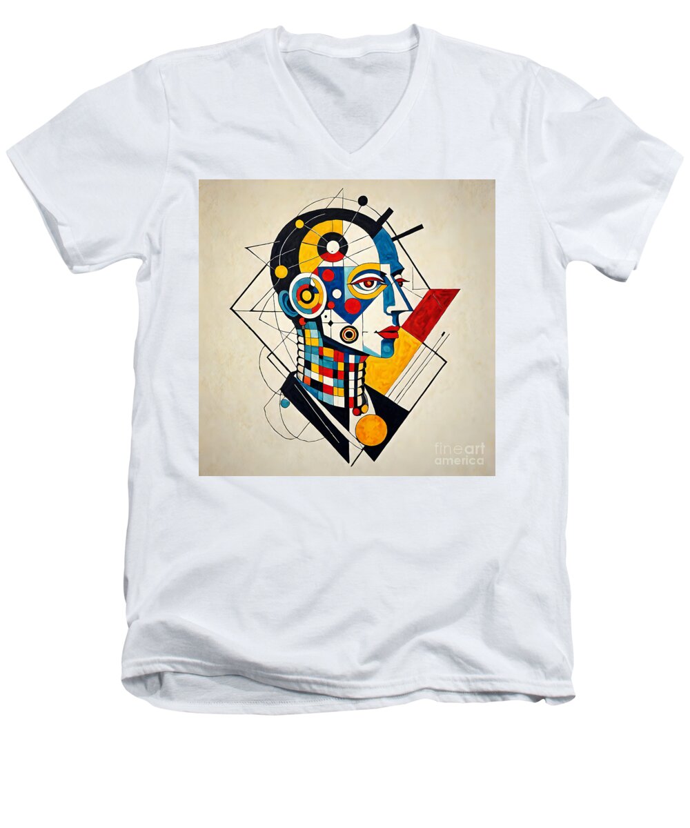 Synthetic Visionary Men's V-Neck T-Shirt by JB Studio â€” main product image