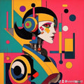 Synthosis wall art print â€” sculptural layered geometric forms on archival paper, JB Studio