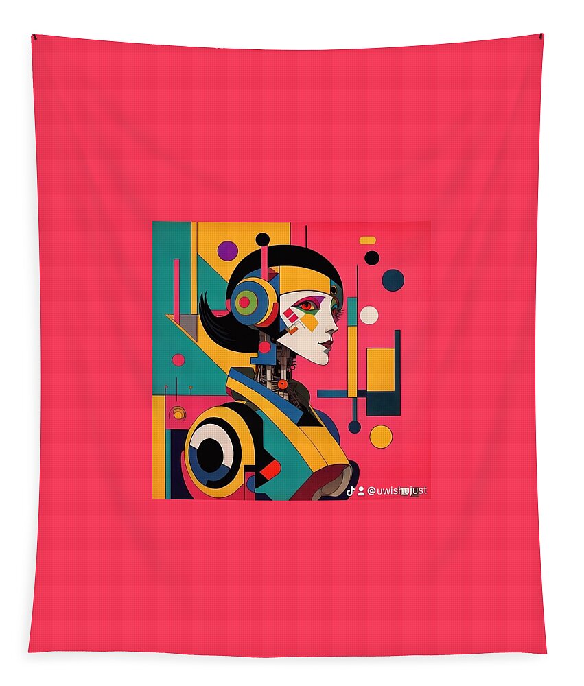 Synthosis wall tapestry â€” sculptural abstract geometric planes on woven polyester fabric, JB Studio