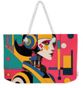 Synthosis weekender tote bag â€” sculptural geometric color planes on durable poly-canvas, JB Studio