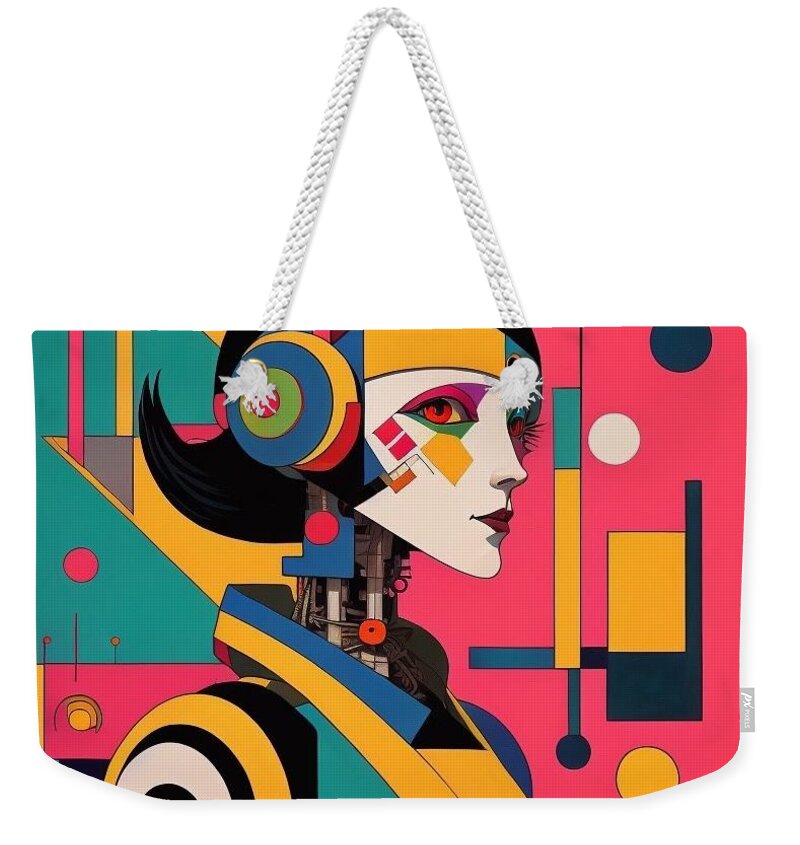 Synthosis weekender tote bag â€” sculptural geometric color planes on durable poly-canvas, JB Studio