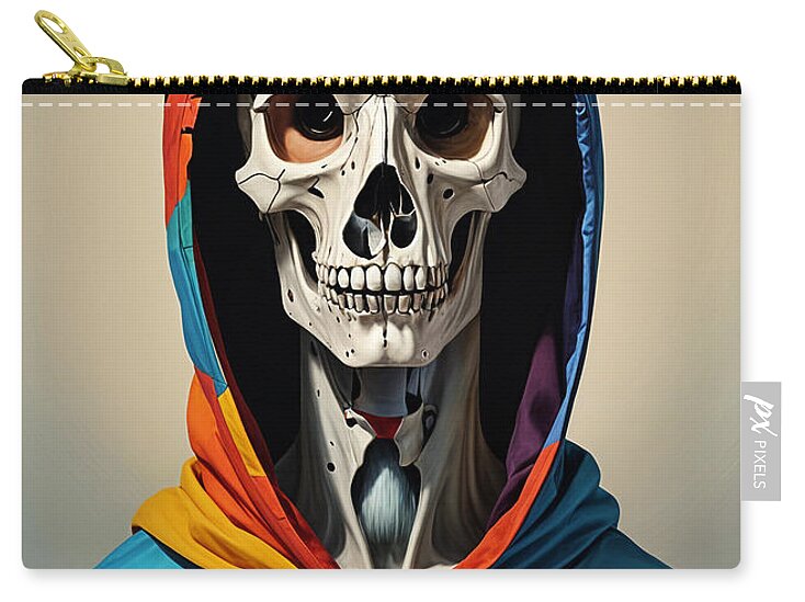 Technicolor Skull Zip Pouch by JB Studio â€” main product image