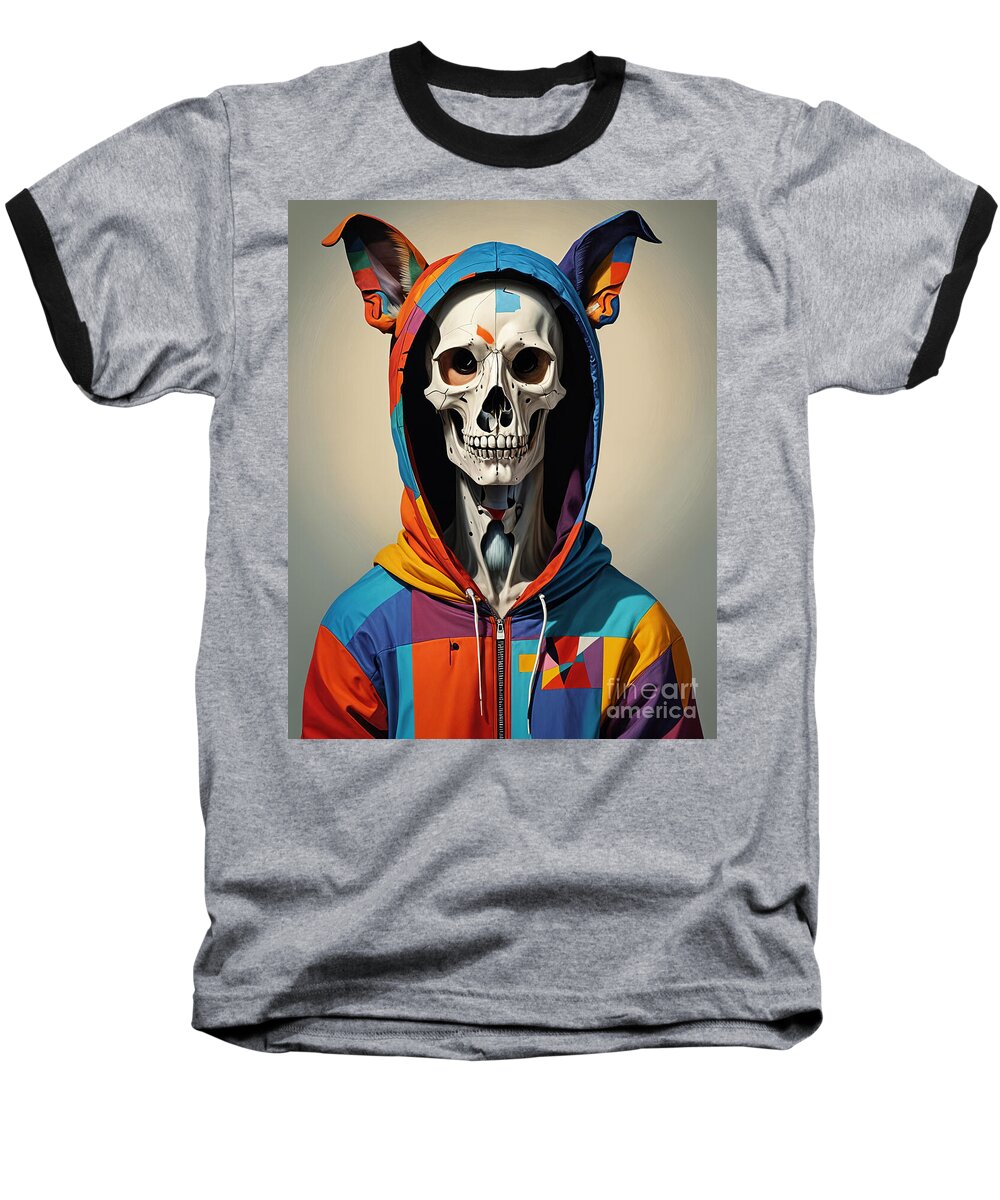 Technicolor Skull Baseball T-Shirt by JB Studio â€” main product image
