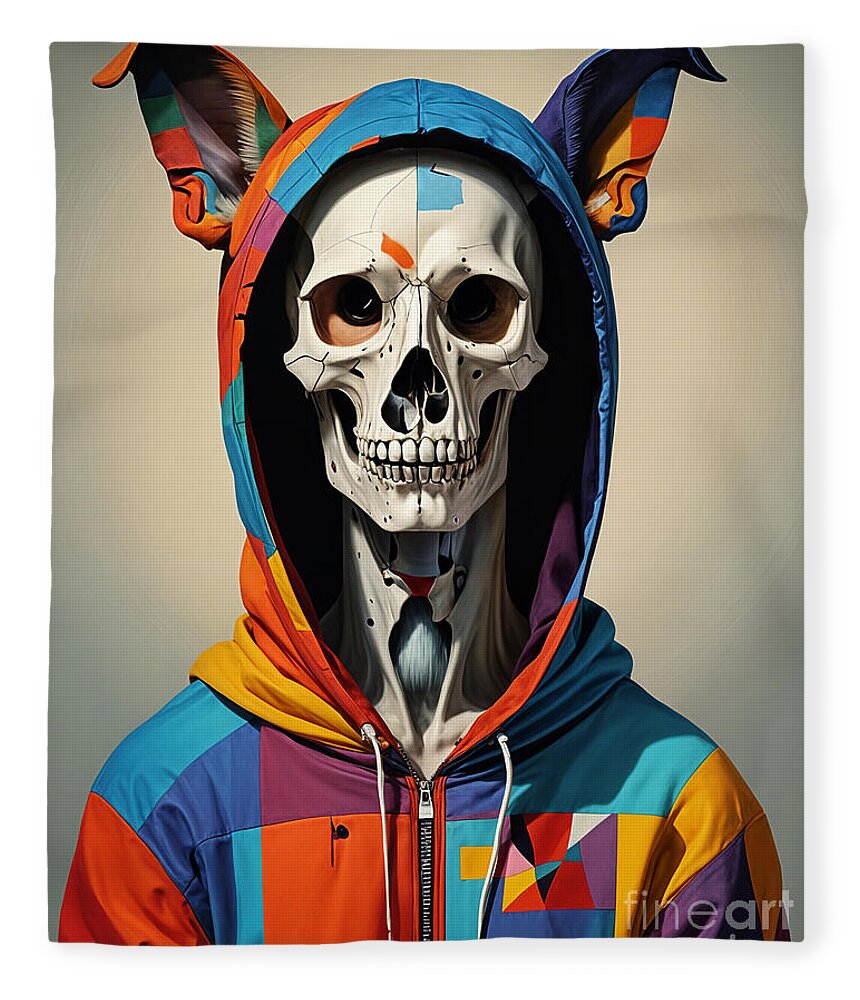 Technicolor Skull Throw Blanket by JB Studio â€” main product image