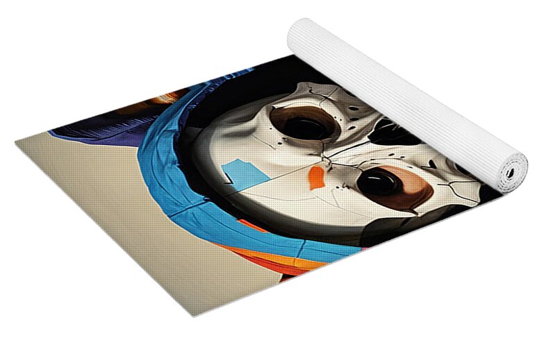 Technicolor Skull Yoga Mat by JB Studio â€” close-up detail of artwork