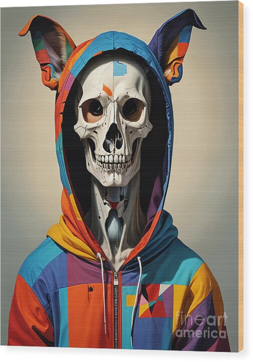 Technicolor Skull Wood Print by JB Studio â€” main product image