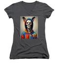 Technicolor Skull Women's V-Neck T-Shirt by JB Studio â€” main product image