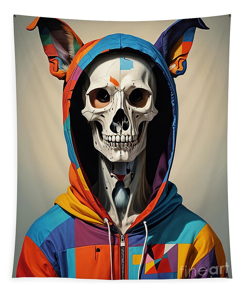 Technicolor Skull Wall Tapestry by JB Studio â€” main product image