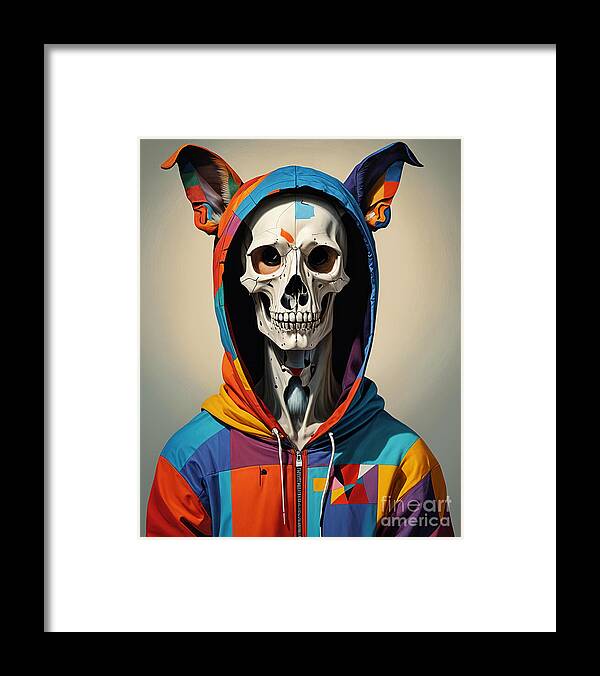 Technicolor Skull Framed Print by JB Studio â€” close-up detail of artwork