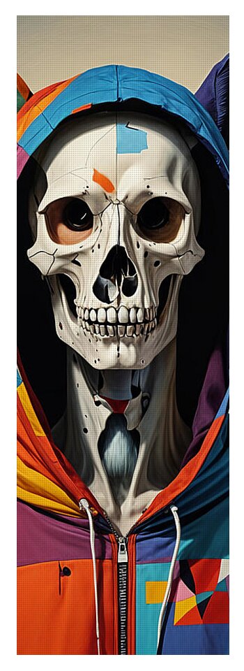 Technicolor Skull Yoga Mat by JB Studio â€” alternate angle view