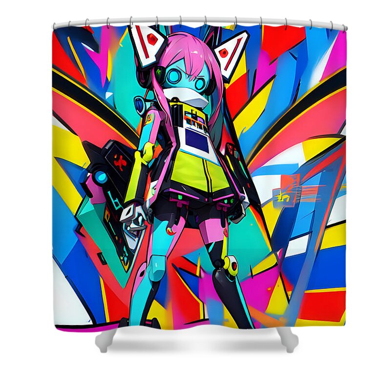Whoopee Whirlybot Shower Curtain by JB Studio â€” main product image