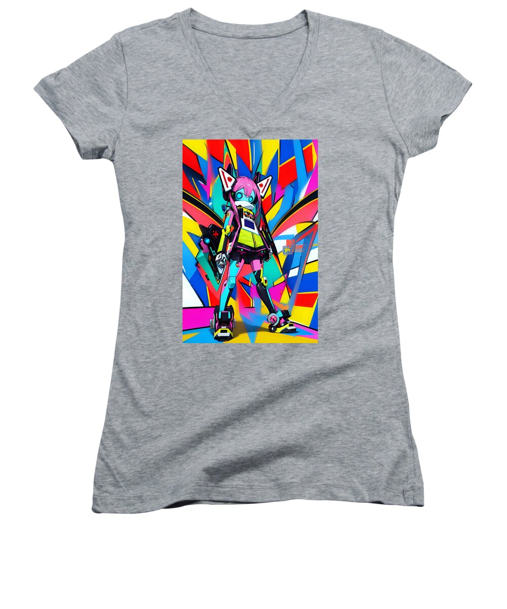 Whoopee Whirlybot Women's V-Neck T-Shirt by JB Studio â€” main product image