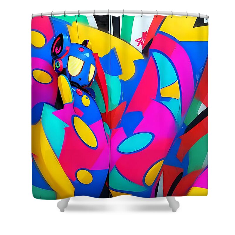 Zigzag Zestbot Shower Curtain by JB Studio â€” main product image