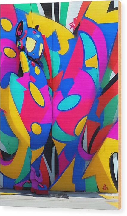 Zigzag Zestbot Wood Print by JB Studio â€” main product image